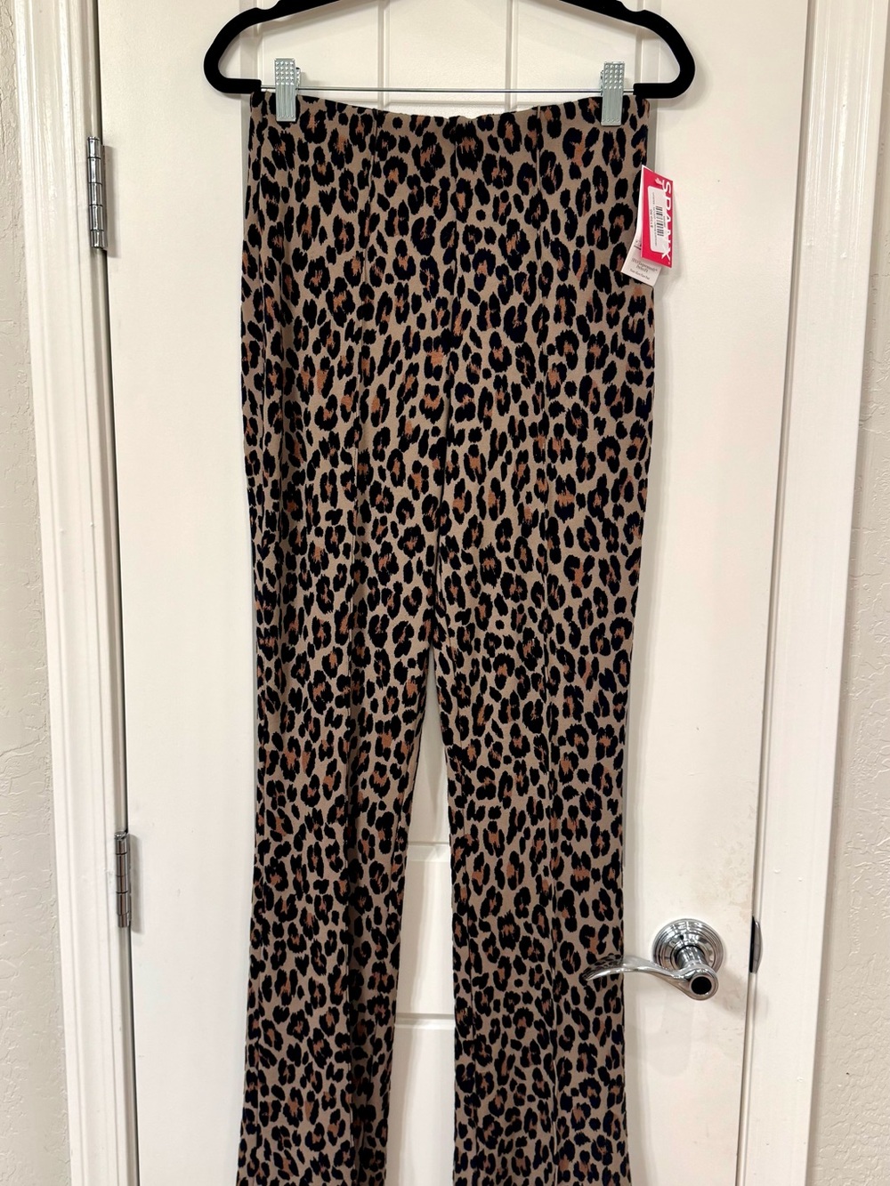 SPANX Leopard Print Flared Pants - Brown & Black
